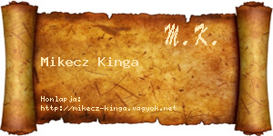 Mikecz Kinga névjegykártya